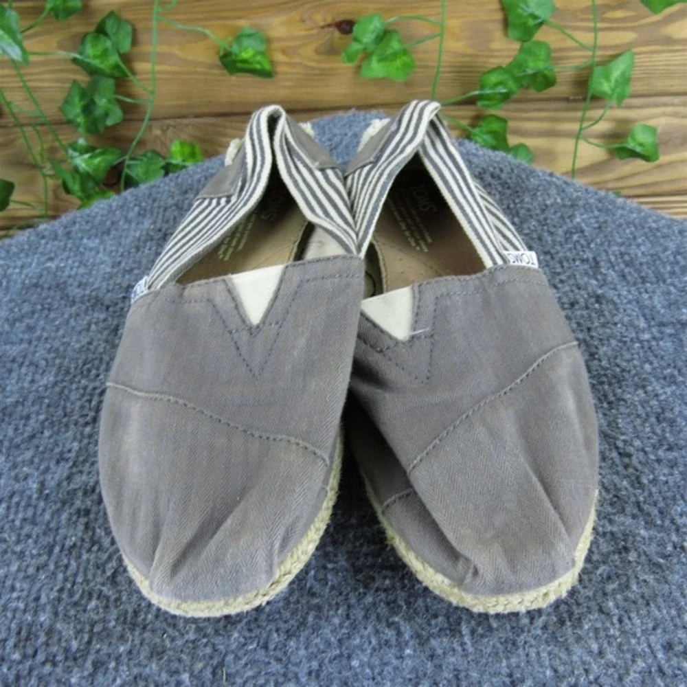 TOMS Women Slip On Espadrille‎ Gray Fabric Sz 9 Medium  Used 2025